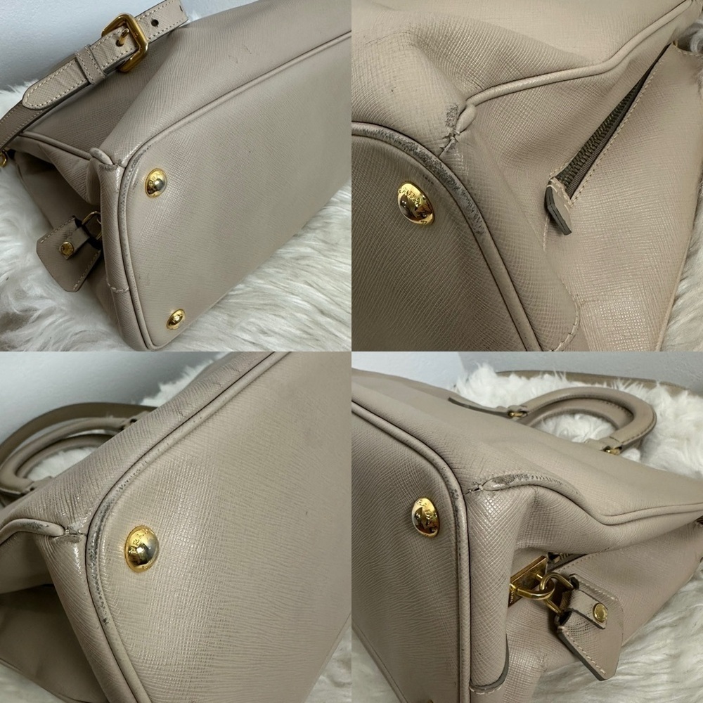 💯Authentic Prada tote Beige Leather bag🍀 - Picture 11 of 17